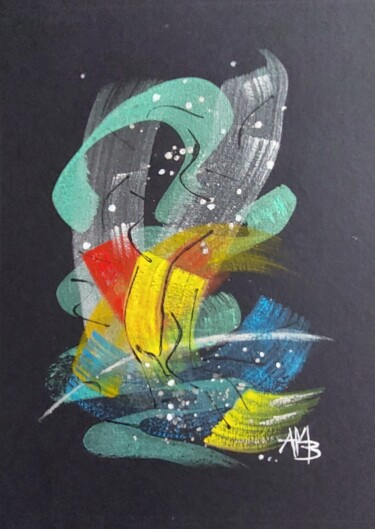 Peinture intitulée "Danse boréale" par Anne-Marie Breton, Œuvre d'art originale, Aquarelle