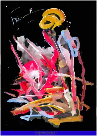 Digital Arts titled "закат   sunset  24" by Dima Dima Vil Ms Wilms (Rok Zivopisec Rock Painter), Original Artwork, Watercolor