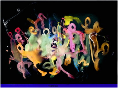 Digital Arts titled "толпа  crowd 2" by Dima Dima Vil Ms Wilms (Rok Zivopisec Rock Painter), Original Artwork, Watercolor