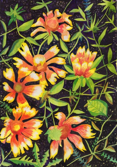 Painting titled "Spring Awakening" by Ulia Nagornaa, Original Artwork, Watercolor