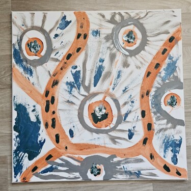 Peinture intitulée "La Terre" par Ilis Yah, Œuvre d'art originale, Acrylique