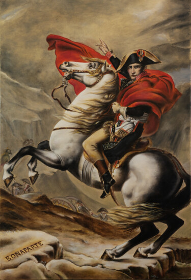 "Napoléon d'après Da…" başlıklı Tablo Brigite Rosa tarafından, Orijinal sanat, Petrol Ahşap Sedye çerçevesi üzerine monte ed…