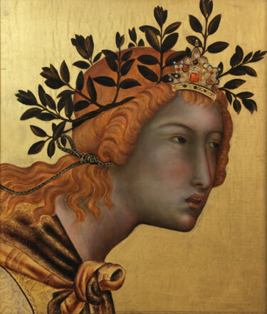 Schilderij getiteld "Détail de l'annonci…" door Brigite Rosa, Origineel Kunstwerk, Olie