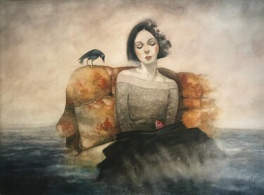 绘画 标题为“Compañía” 由Cesar Ayllón, 原创艺术品, 水彩