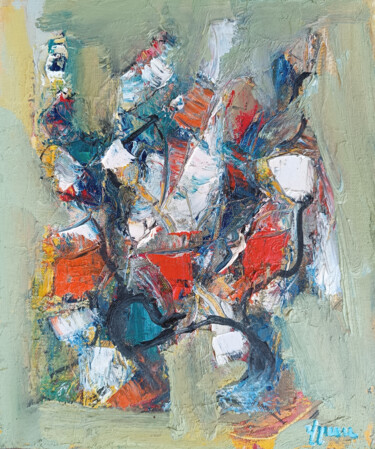 Colorful Chaos 绘画 标题为“Colorful Chaos” 由Vlas Ayvazyan, 原创艺术品, 油 安装在木质担架架上