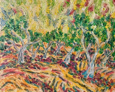 Peinture intitulée "#Danse du feu" par François Martigné, Œuvre d'art originale, Huile
