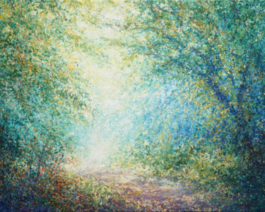Painting titled "Secret lane" by Mariusz Kaldowski, Original Artwork, Acrylic Mounted on Wood Stretcher frame