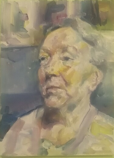 绘画 标题为“Woman portrait 992” 由Αθανασιος Ξαγαρας, 原创艺术品, 油 安装在木质担架架上