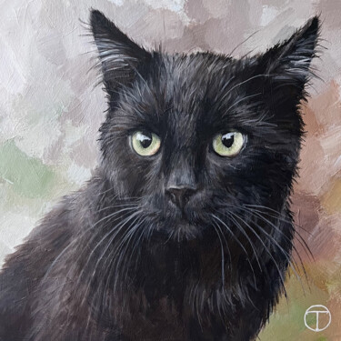 绘画 标题为“Black cat #4” 由Olia Tomkova, 原创艺术品, 丙烯