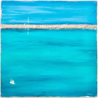 Our Ocean View 绘画 标题为“Our Ocean View” 由Sabina D'Antonio, 原创艺术品, 丙烯 安装在木质担架架上