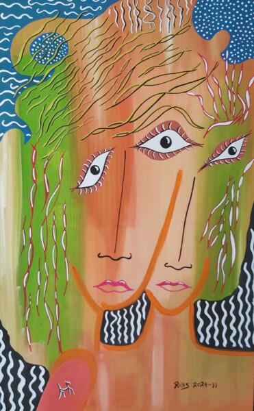 Pintura titulada "2024-11" por Reyes Solis Fernandez, Obra de arte original, Témpera