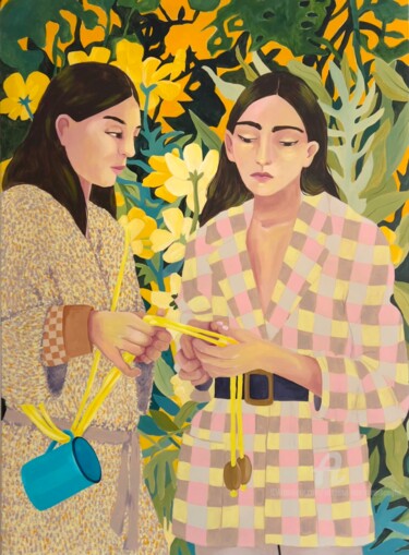 绘画 标题为“That’s one fine yel…” 由Vanessa Van Meerhaeghe, 原创艺术品, 丙烯