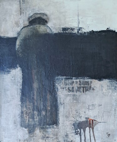 Painting titled "Droit devant" by Tibo, Original Artwork, Acrylic Mounted on Wood Stretcher frame