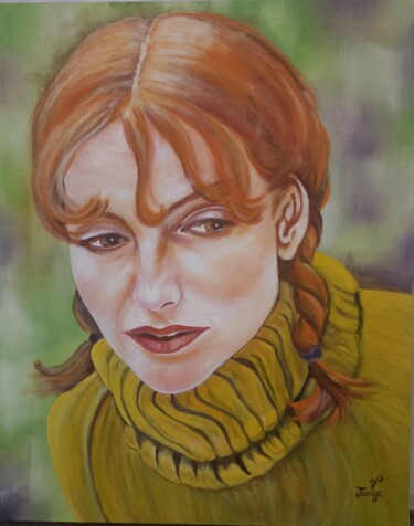 Peinture intitulée "Isabelle Huppert" par Jarrigeval, Œuvre d'art originale, Huile