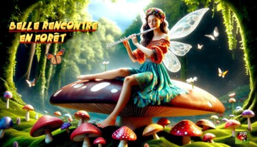 Digital Arts titled "BELLE RENCONTRE" by Pierre Peytavin, Original Artwork, AI generated image