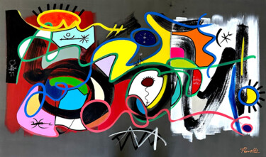 Painting titled "OFF" by Perrotte, Original Artwork, Acrylic Mounted on Wood Stretcher frame
