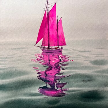 Painting titled "The romance of the…" by Andrii Kovalyk, Original Artwork, Watercolor