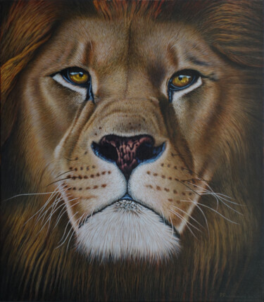 Peinture intitulée "Lion King" par Peda Radovanovic, Œuvre d'art originale, Huile