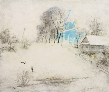 Painting titled "Volozhin" by Sergej Pisarenko, Original Artwork, Oil