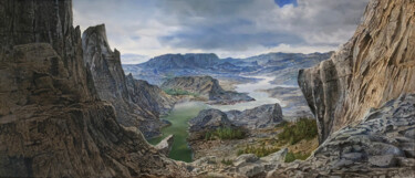 Schilderij getiteld "Landscape fantasy" door Franzart, Origineel Kunstwerk, Olie