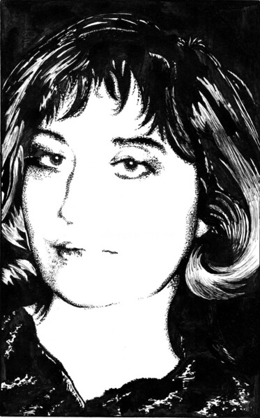 图画 标题为“Irina Sh. / Ирина Ш.” 由Владимир Абаимов, 原创艺术品, 墨
