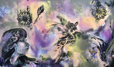 绘画 标题为“Il est temps de col…” 由Caroline Brousseau, 原创艺术品, 丙烯 安装在木质担架架上