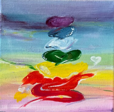 绘画 标题为“Chakras Love abstra…” 由Susanna Schorr, 原创艺术品, 丙烯 安装在木质担架架上