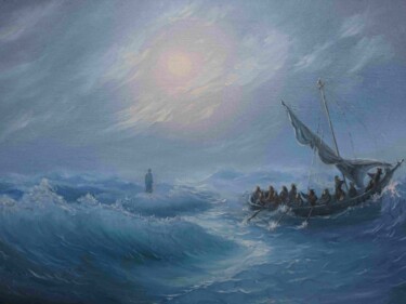 Pittura intitolato "Хождение по водам" da Aleksandr Matveev, Opera d'arte originale, Olio