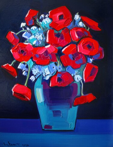 「Flowers _2」というタイトルの絵画 Tigran Avetyanによって, オリジナルのアートワーク, オイル