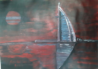 Peinture intitulée "Burj al Arab at Nig…" par Sven W. Dahlke, Œuvre d'art originale, Acrylique