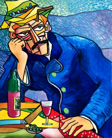 绘画 标题为“Docteur Gadjo -"Mol"” 由Gabi Jimenez, 原创艺术品, 油 安装在木质担架架上
