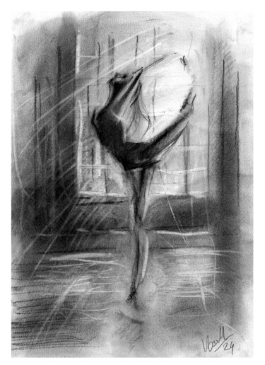 제목이 "Dance - 6"인 그림 Jakub Kossakowski (Art After Hours)로, 원작, 숯