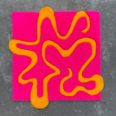 纺织艺术 标题为“Rug “NEON”” 由Vera Tepliakova, 原创艺术品, 纺织纤维