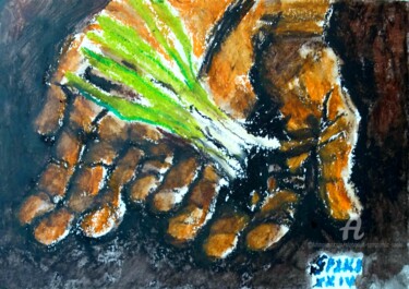 Peinture intitulée "Mains sales au trav…" par Slobodan Spasojevic (Spaki), Œuvre d'art originale, Pastel