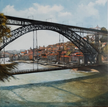 绘画 标题为“Puente Don Luis I O…” 由Tomás Castaño, 原创艺术品, 油 安装在木质担架架上