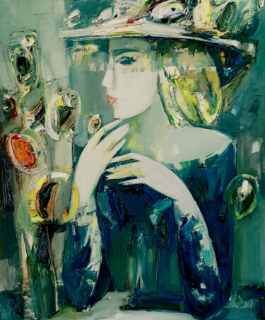 Mysterious Elegance 绘画 标题为“Mysterious Elegance” 由Mateos Sargsyan, 原创艺术品, 油 安装在木质担架架上