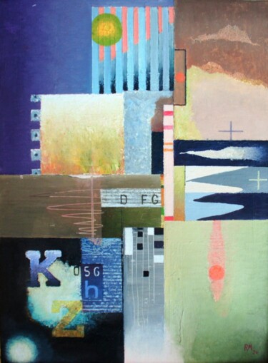 Malerei mit dem Titel "D-FG" von Reiner Makarowski, Original-Kunstwerk, Öl