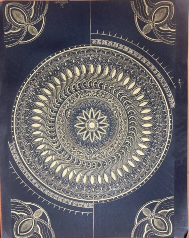 Tekening getiteld "Rotation sun mandala" door Doichdogma, Origineel Kunstwerk, Marker