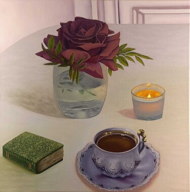绘画 标题为“Still life .” 由Ekaterina Kusmartseva, 原创艺术品, 油 安装在木质担架架上
