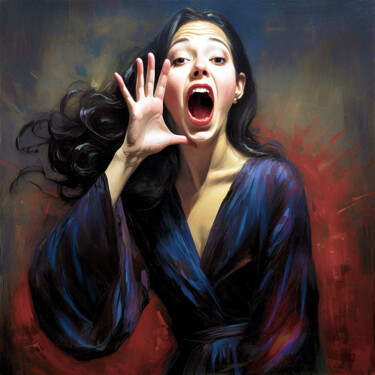 I scream into the void Digitale Kunst mit dem Titel "I scream into the v…" von Luigi M. Verde, Original-Kunstwerk, Digitale Malerei