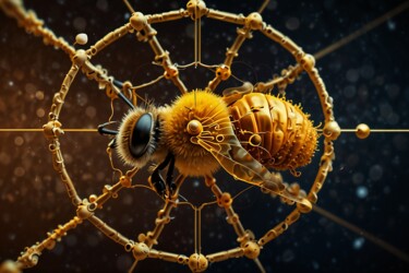 数字艺术 标题为“Golden Nodes” 由C.R. Kunferman, 原创艺术品, AI生成的图像