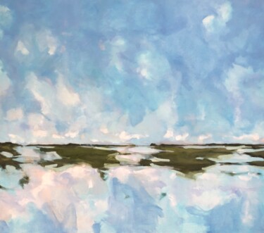 Peinture intitulée "A windy day" par Stella Burggraaf, Œuvre d'art originale, Huile Monté sur Châssis en bois