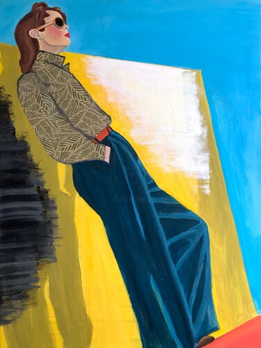 Painting titled "Looking ahead" by Barbara Friehs, Original Artwork, Acrylic Mounted on Wood Stretcher frame