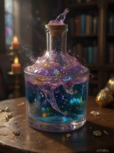 数字艺术 标题为“Magic Bottle” 由Kathrin Mattheis, 原创艺术品, 数字油画