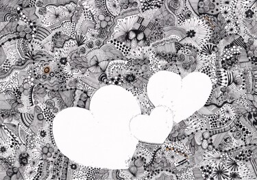Drawing titled "GRANDES PENSEES D'A…" by Nadine Stoeltzlen, Original Artwork, Ink