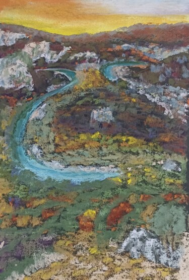 绘画 标题为“Les Gorges de l'Ard…” 由Genevieve Fraysse, 原创艺术品, 粉彩