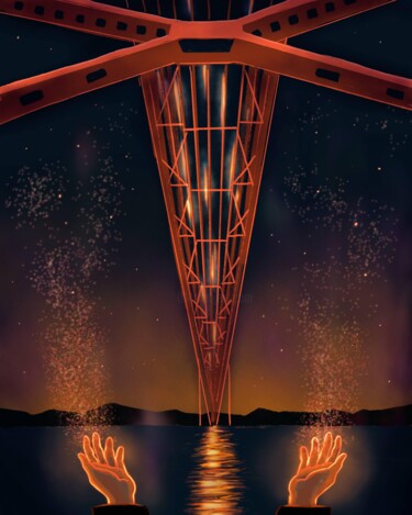 数字艺术 标题为“Pont Manifestation” 由Flora Gasnier, 原创艺术品, 数字油画