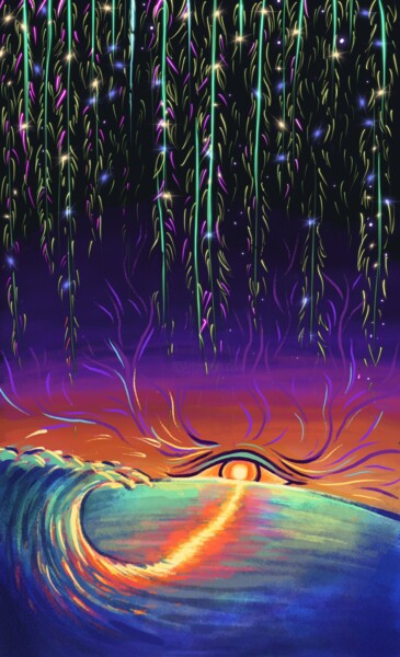 数字艺术 标题为“Rayon Oeil Solaire” 由Flora Gasnier, 原创艺术品, 数字油画