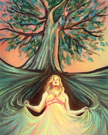 数字艺术 标题为“Danse de la Forêt” 由Flora Gasnier, 原创艺术品, 数字油画