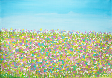 Spring meadow in blossom 2 Painting titled "Spring meadow in bl…" by Irina Afonskaya, Original Artwork, Oil
